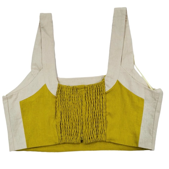 7 FOR All MANKIND Crop Top  Linen Blend NWT Size Medium - Picture 3 of 4